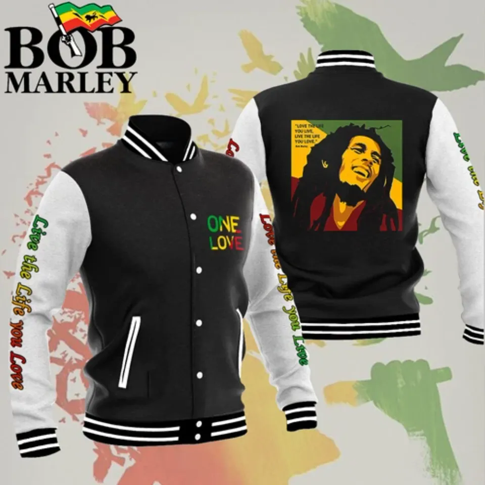 Bob Marley Music Baseball Jacket For Fan