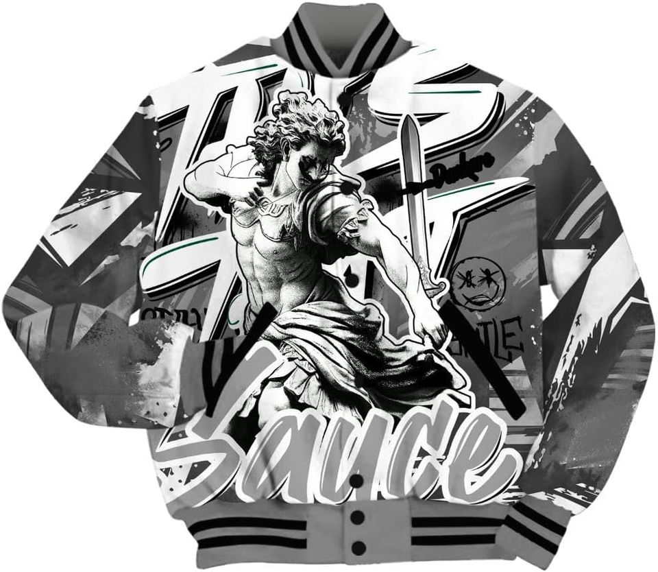 Dunkare Shirt To Match Retro Black Wolf Grey 12s Jacket, Streetwear Varsity Jacket, 12 Wolf Grey Shirt, Get Moneys Season Banknote Varsity Jacket