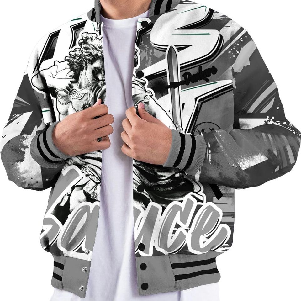 Dunkare Shirt To Match Retro Black Wolf Grey 12s Jacket, Streetwear Varsity Jacket, 12 Wolf Grey Shirt, Get Moneys Season Banknote Varsity Jacket