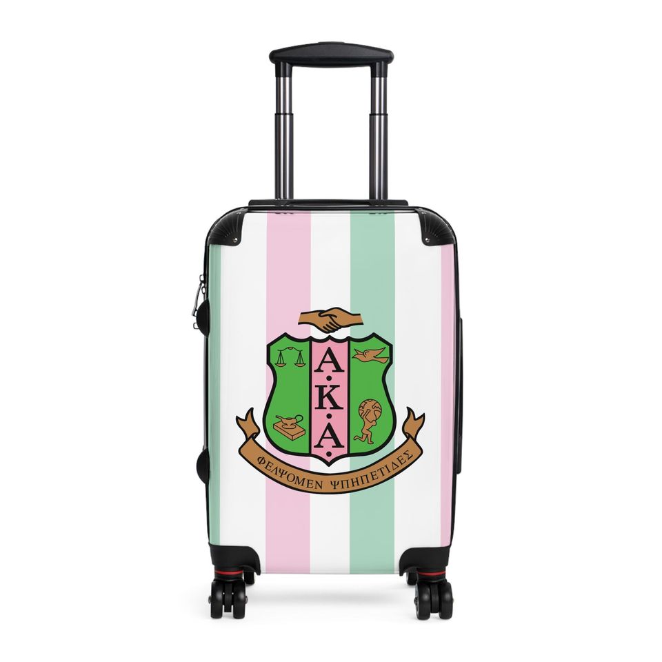 White Alpha Kappa Alpha Inspired Suitcases