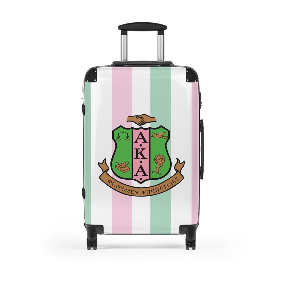 White Alpha Kappa Alpha Inspired Suitcases