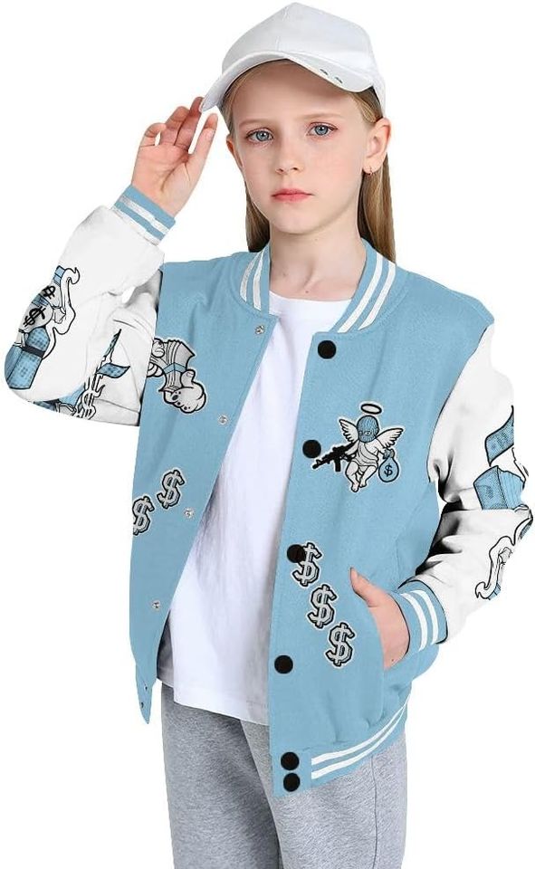 Dunkare Legend Blue 11s Varsity Jacket, Streetwear Varsity Jacket, Retro 11 Legend Blue Shirt, Graphic Trust No One All Over Print Letterman Jackets