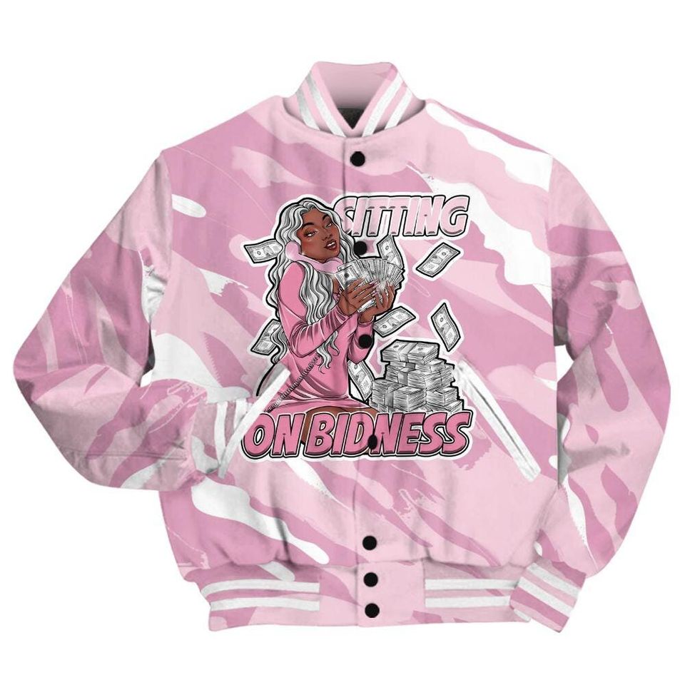 Orchid 4s Varsity Jacket, Streetwear Varsity Jacket, Bidness Colored Varsity Jackets