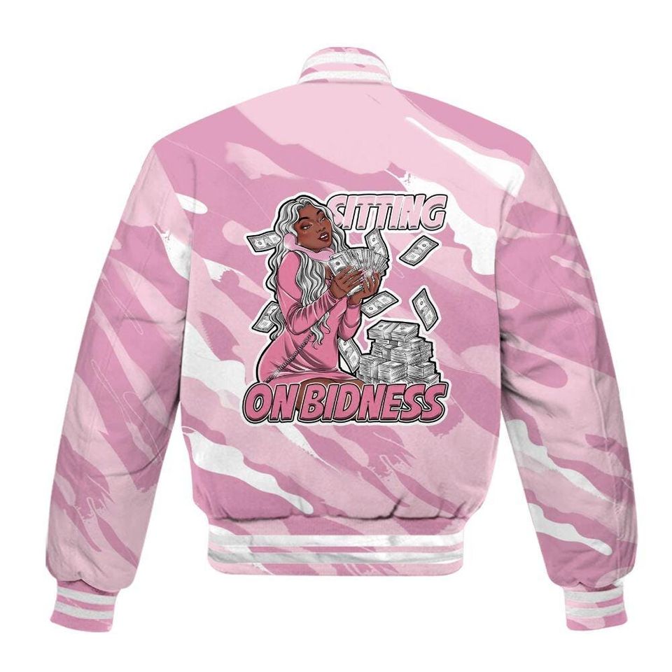Orchid 4s Varsity Jacket, Streetwear Varsity Jacket, Bidness Colored Varsity Jackets
