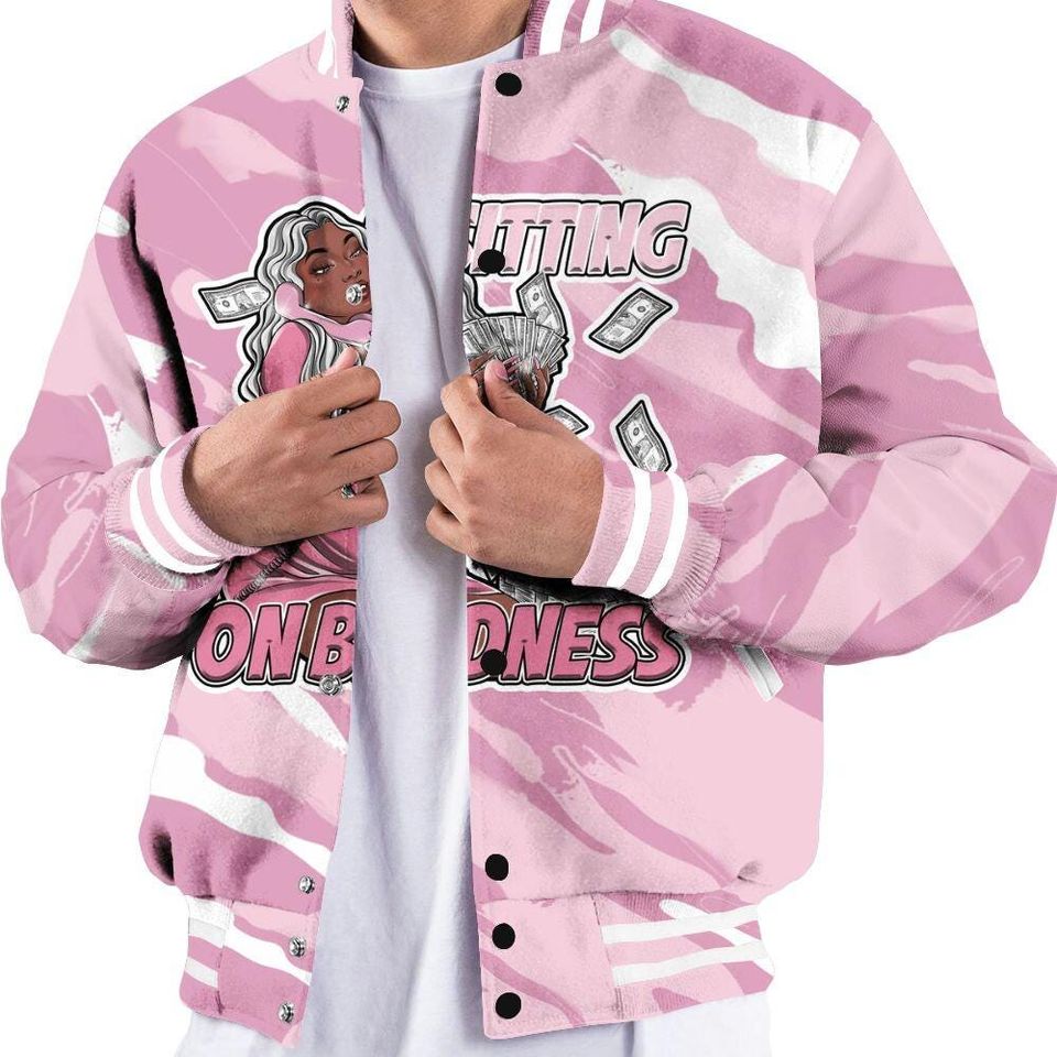 Orchid 4s Varsity Jacket, Streetwear Varsity Jacket, Bidness Colored Varsity Jackets