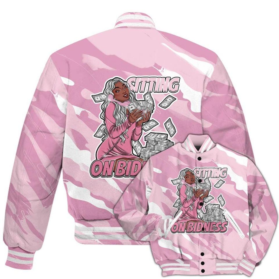 Orchid 4s Varsity Jacket, Streetwear Varsity Jacket, Bidness Colored Varsity Jackets