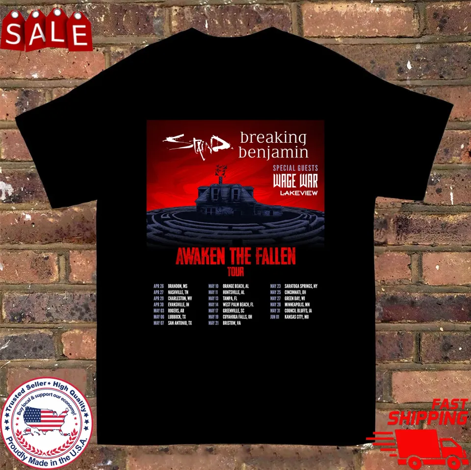 Staind Band Breaking Benjamin Tour 2025 T Shirt