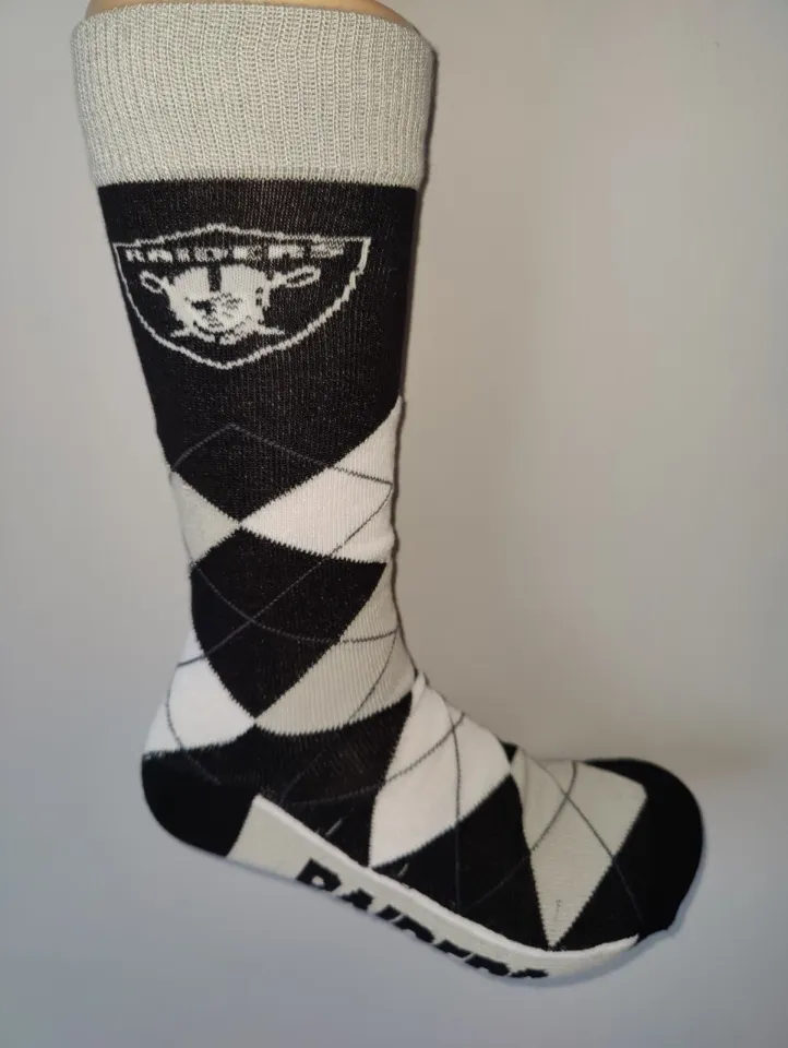 Las Vegas Raiders Mens Argyle football Team Crew Dress Socks Large