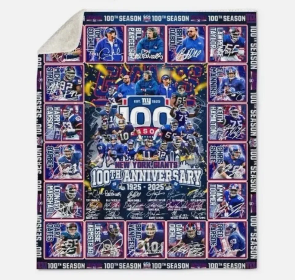 New York Giants 100th Anniversary 1925 2025 Blanket