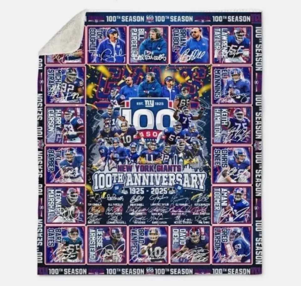 New York Giants 100th Anniversary 1925 2025 Blanket