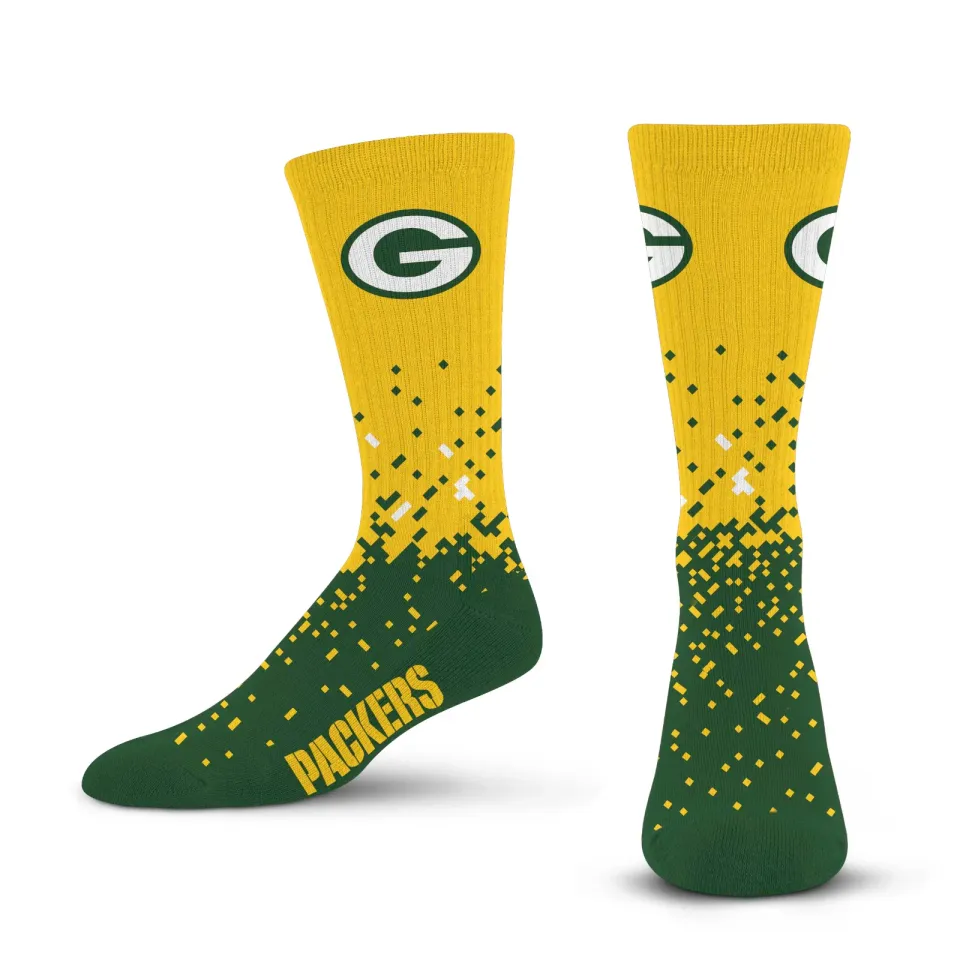 Green Bay Packers football Spray Zone Socks - Large