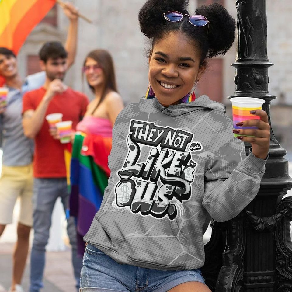 Dunkare Shirt to Match Retro Black Wolf Grey 12s Streetwear 3D Hoodie, God Blessed Ink Drip All Over Print Unisex Hoodie