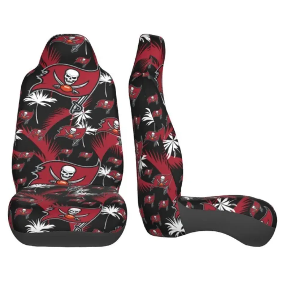2pcs Tampa Bay Buccaneers Elastic Car Seat Covers Hawaii Printed Seat Cover Soft