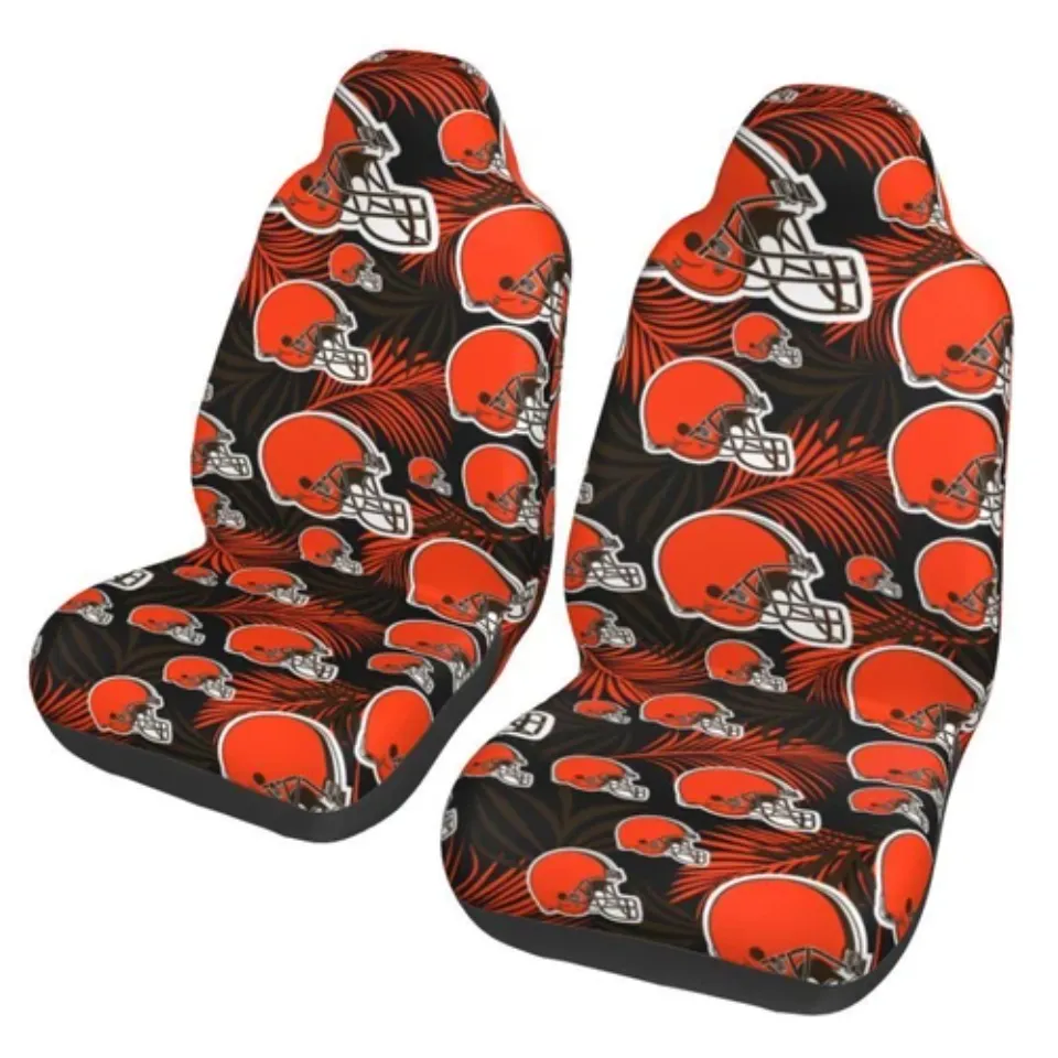 2pcs Cleveland Browns Elastic Car Seat Covers Printed Seat Cover Universal