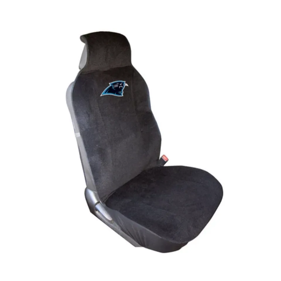 New 2pc football Carolina Panthers Car Truck Front Sideless Seat Covers Set