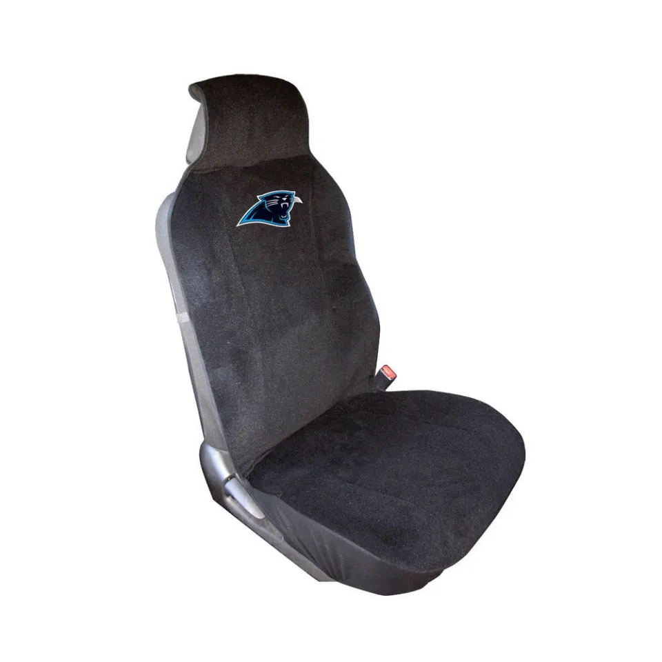 New 2pc football Carolina Panthers Car Truck Front Sideless Seat Covers Set