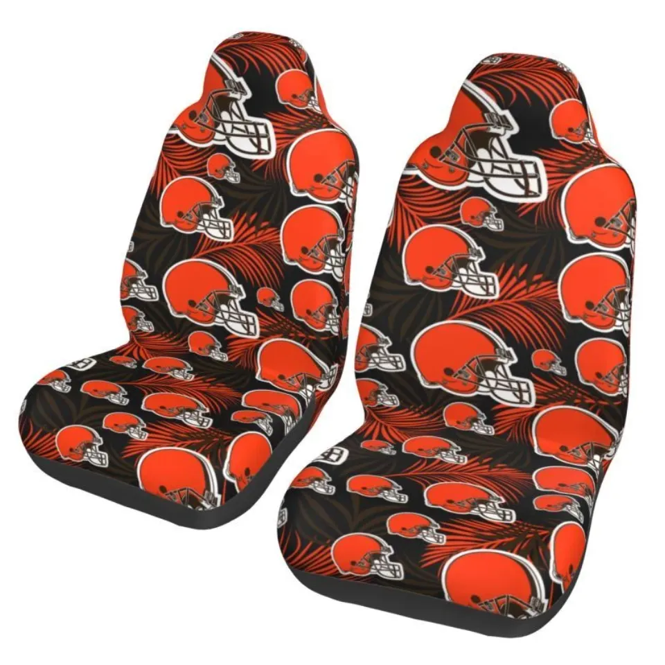 2pcs Cleveland Browns Elastic Car Seat Covers Printed Seat Cover Universal