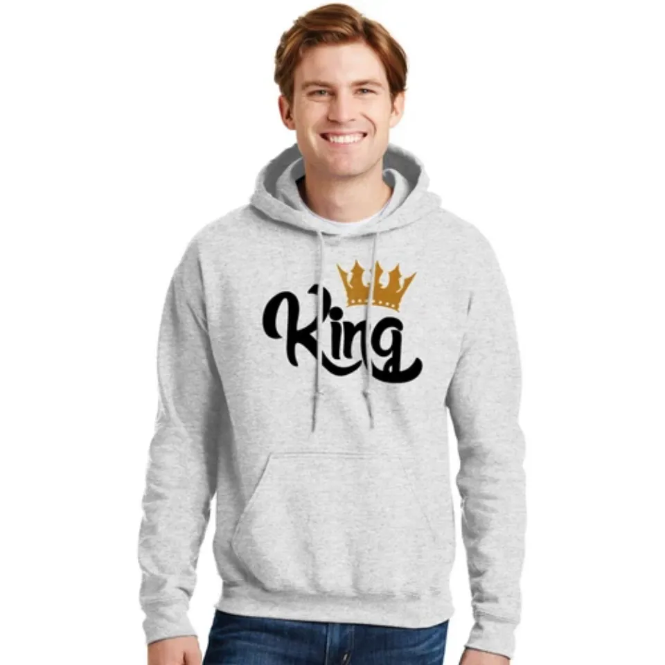 KING QUEEN Hoodie Matching Couple Valentines Day Gift