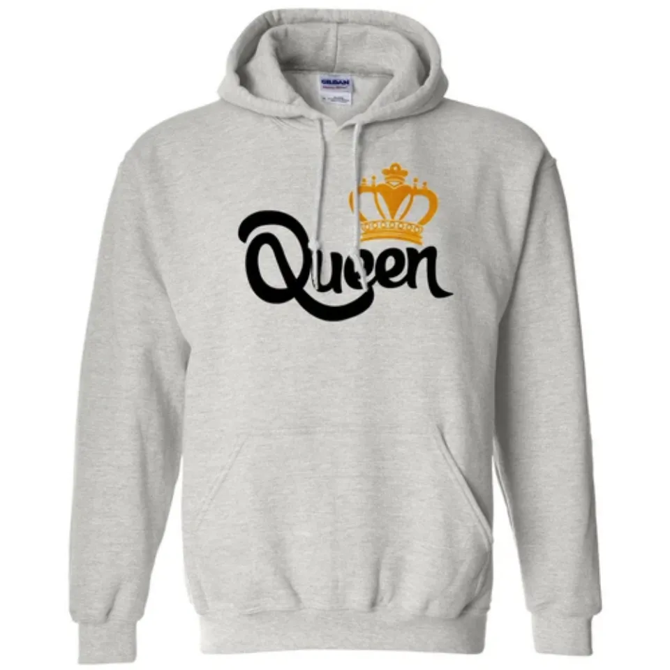 KING QUEEN Hoodie Matching Couple Valentines Day Gift