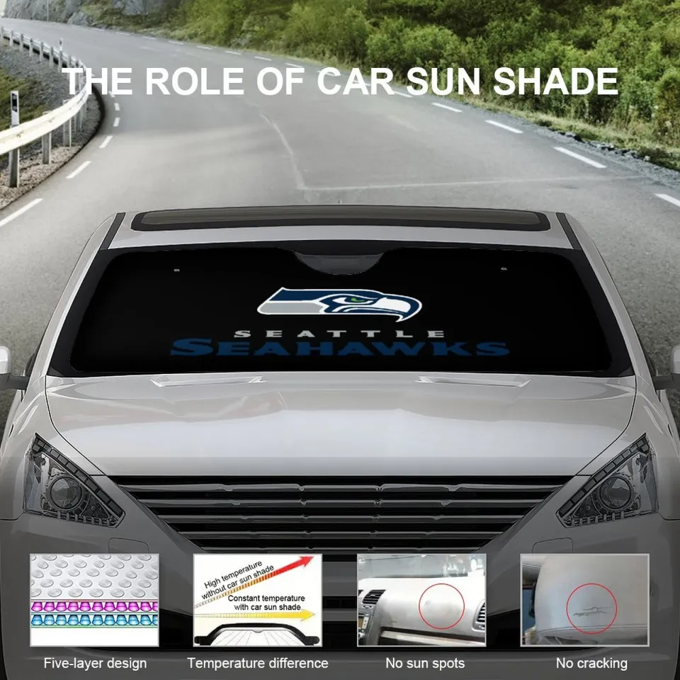 Seattle Seahawks Car Windshield Sunshade Car Accessories Car Sunshade Heatproof