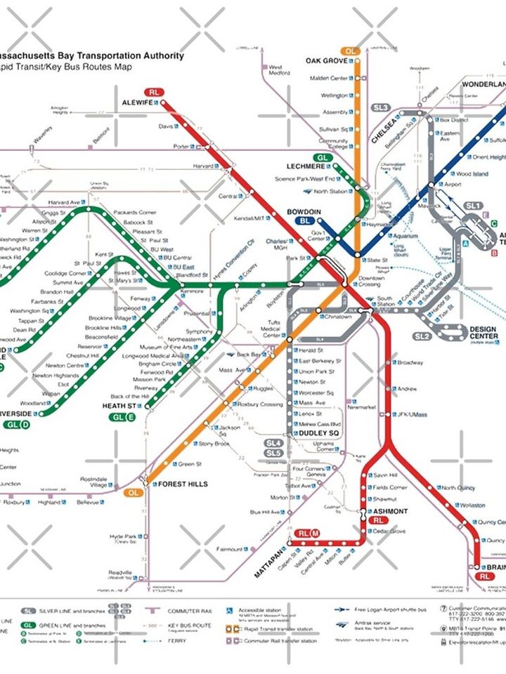 Boston MBTA Map iPhone Case