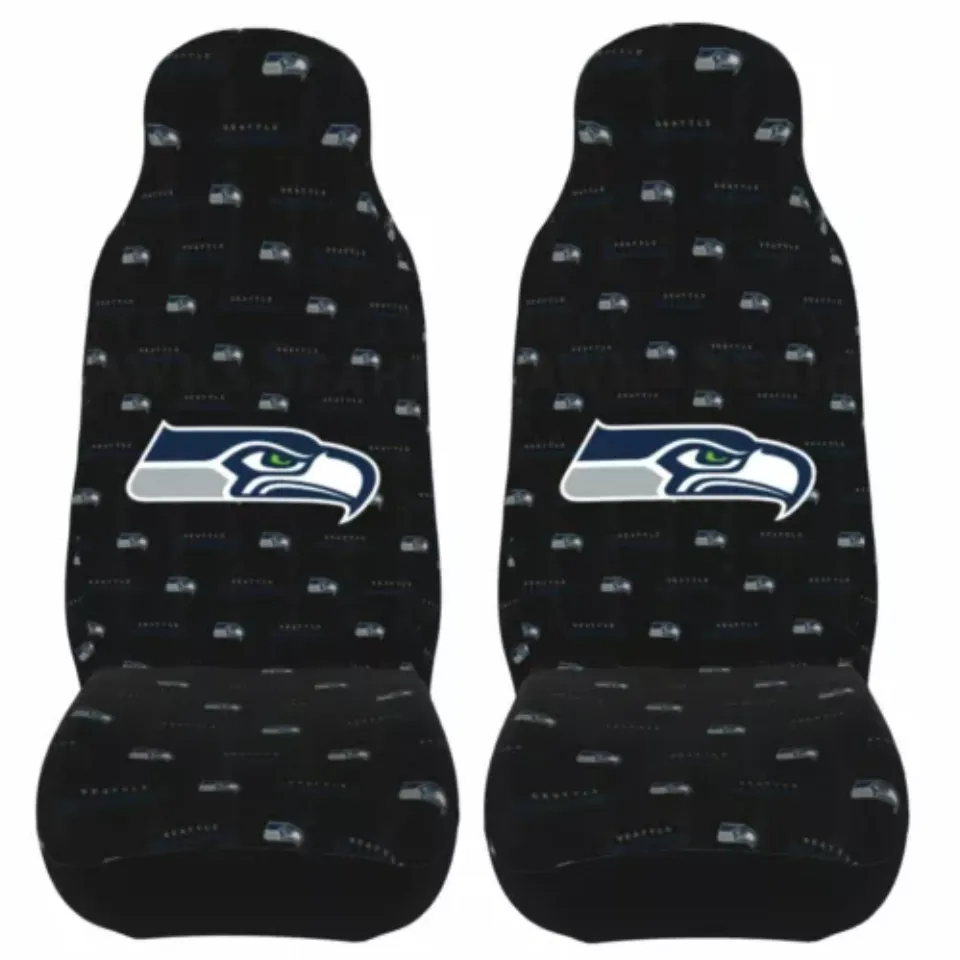 2pcs Car Seat Covers Universal Seattle Seahawks Car Front Rear Protectors
