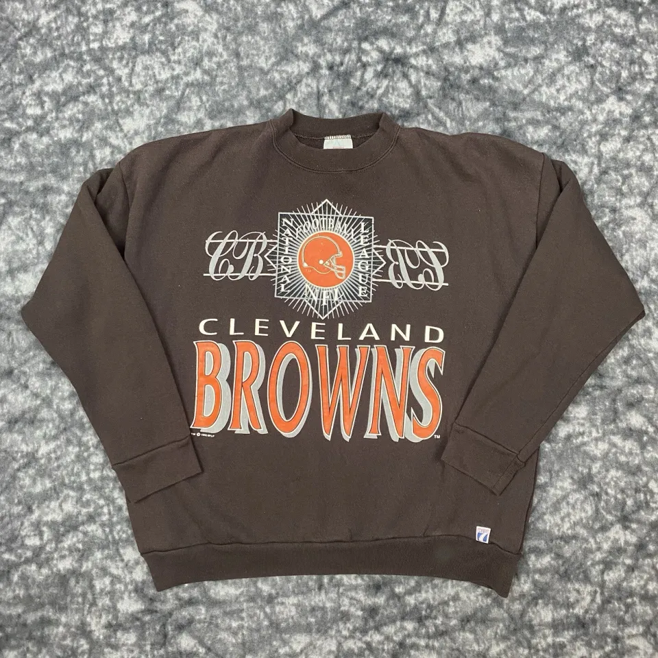 1992 Logo 7 Cleveland Browns Crewneck Mens Size L Vintage 3D Spell Out Pullover