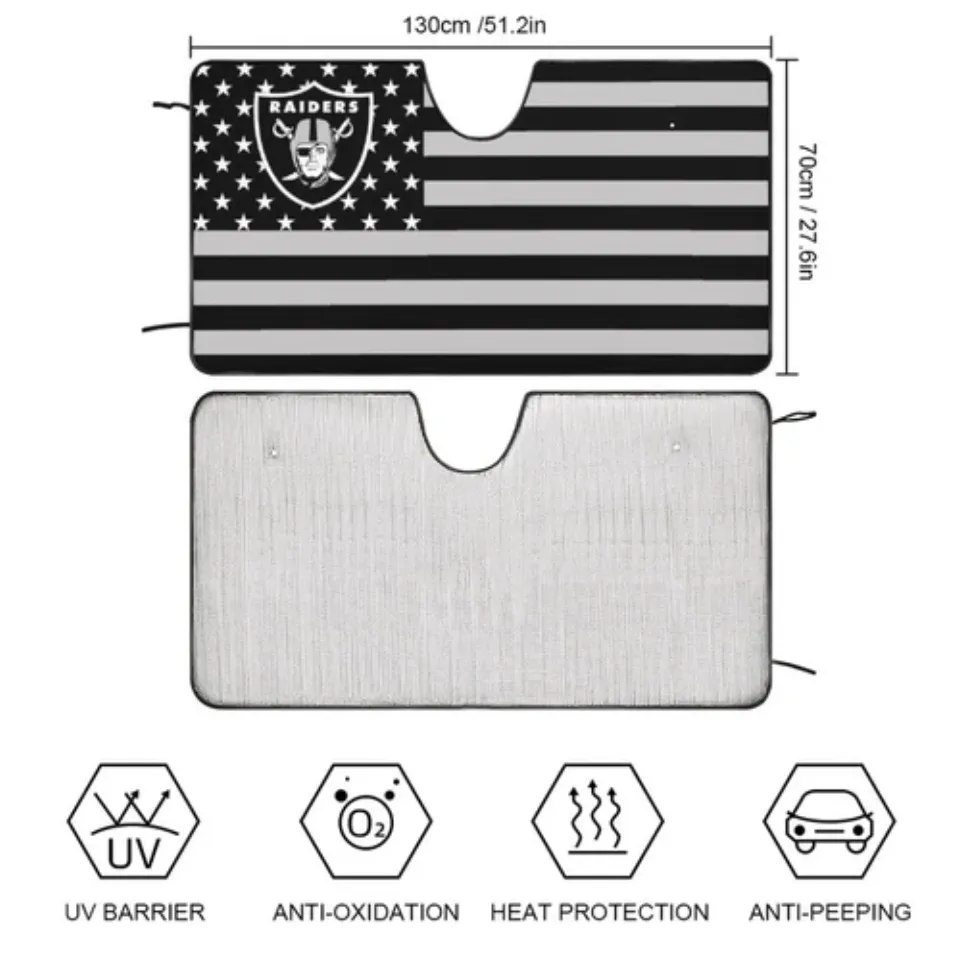 Las Vegas Raiders Car Windshield Sunshade Car Front Window Windshield Protection