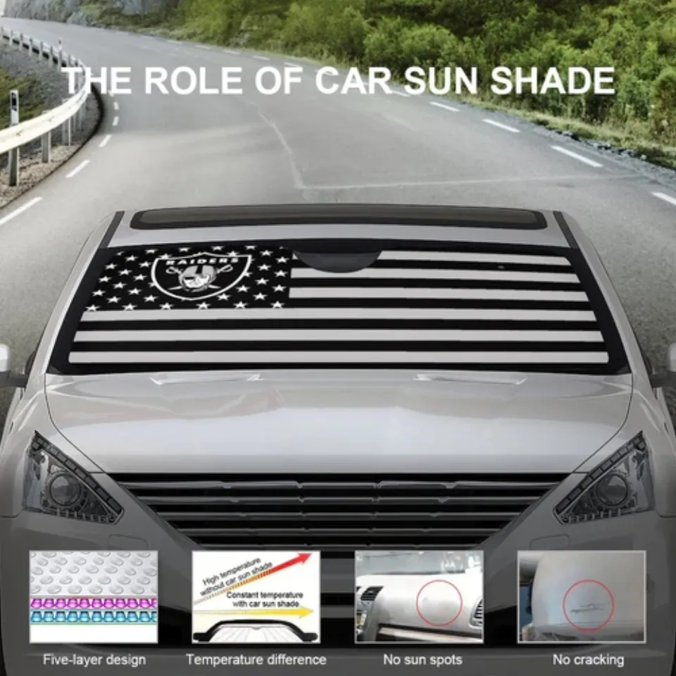 Las Vegas Raiders Car Windshield Sunshade Car Front Window Windshield Protection