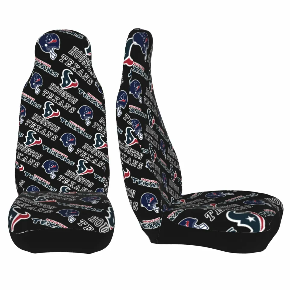 2pcs Car Seat Covers Universal Houston Texans Car Front Rear Protectors Decor