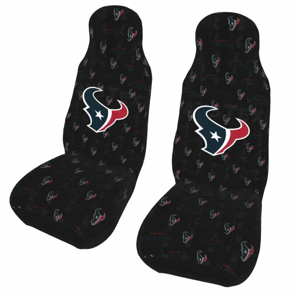 2pcs Car Seat Covers Universal Houston Texans Car Front Rear Protectors Decor