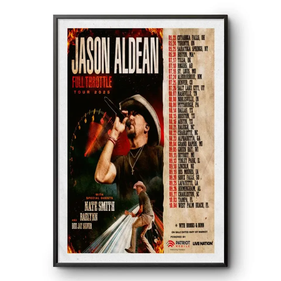 Jason Aldean Fall Throttle Tour 2025 Poster
