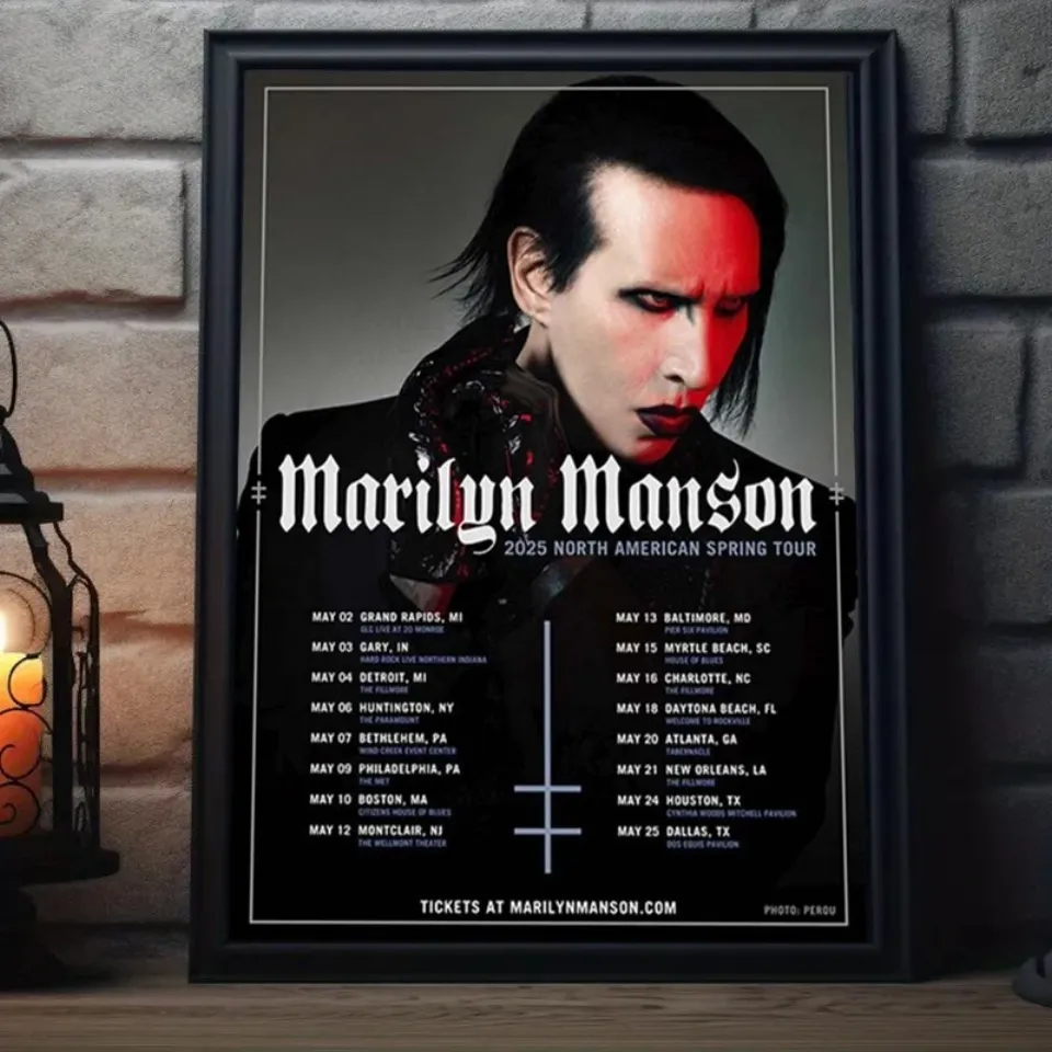 Marilyn Manson 2025 North American Spring Tour Poster