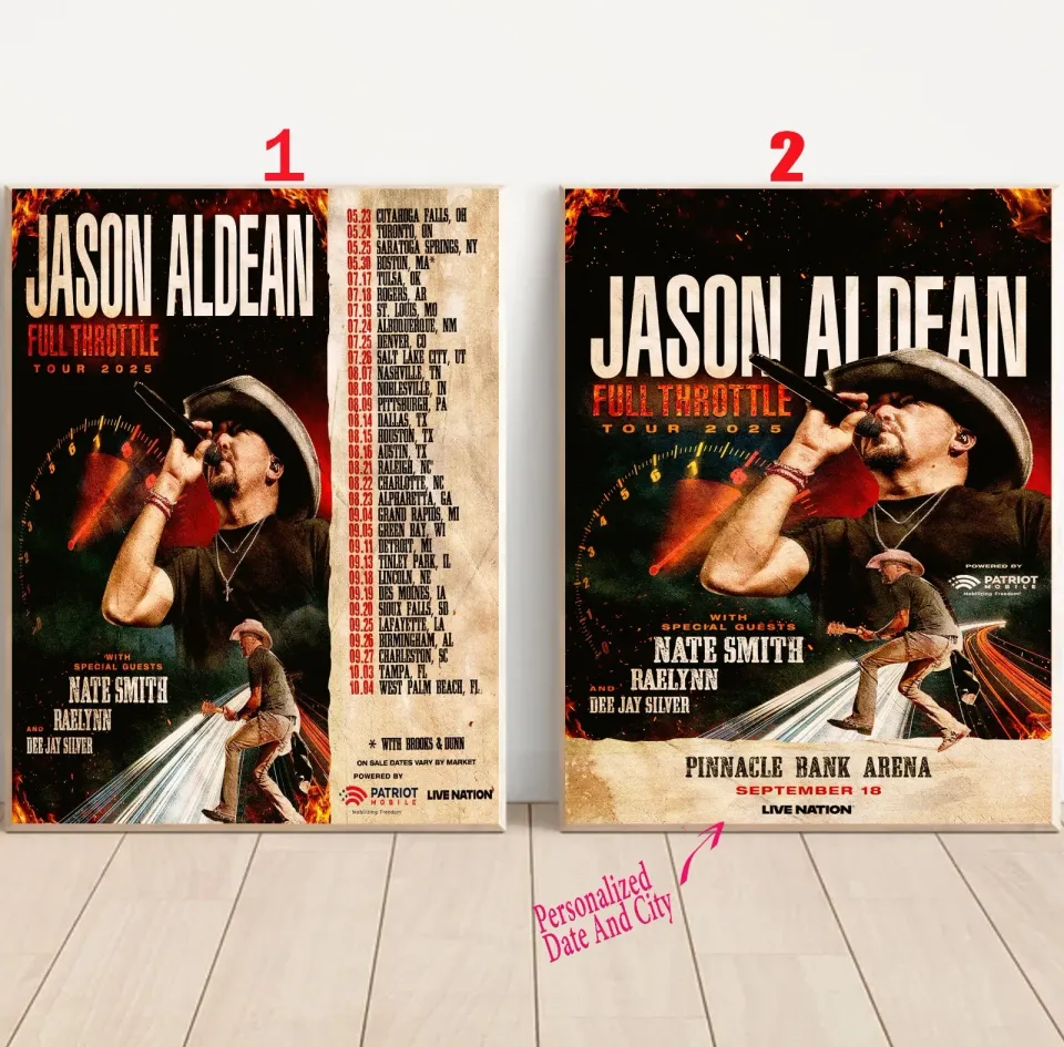Custom Jason Aldean Full Throttle Tour 2025 Poster