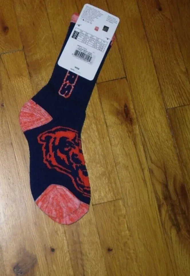 NWT Chicago Bears football Team Apparel Navy Blue/Orange Crew Socks Size MD
