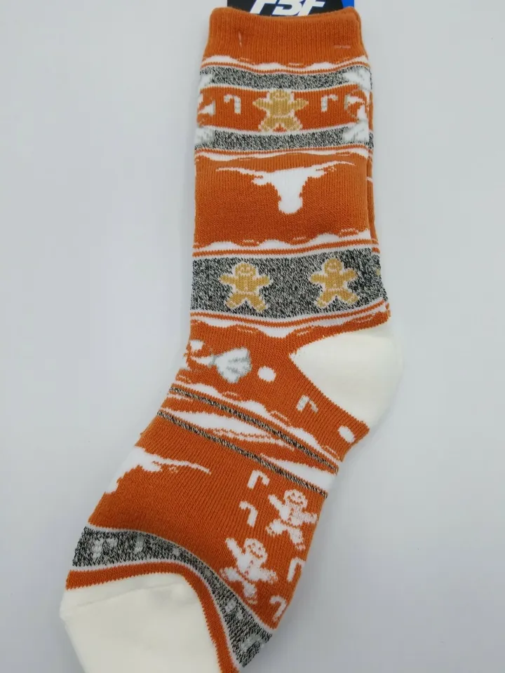 Texas Longhorns Holiday Socks NEW Men's Shoe Size 5-10 Medium