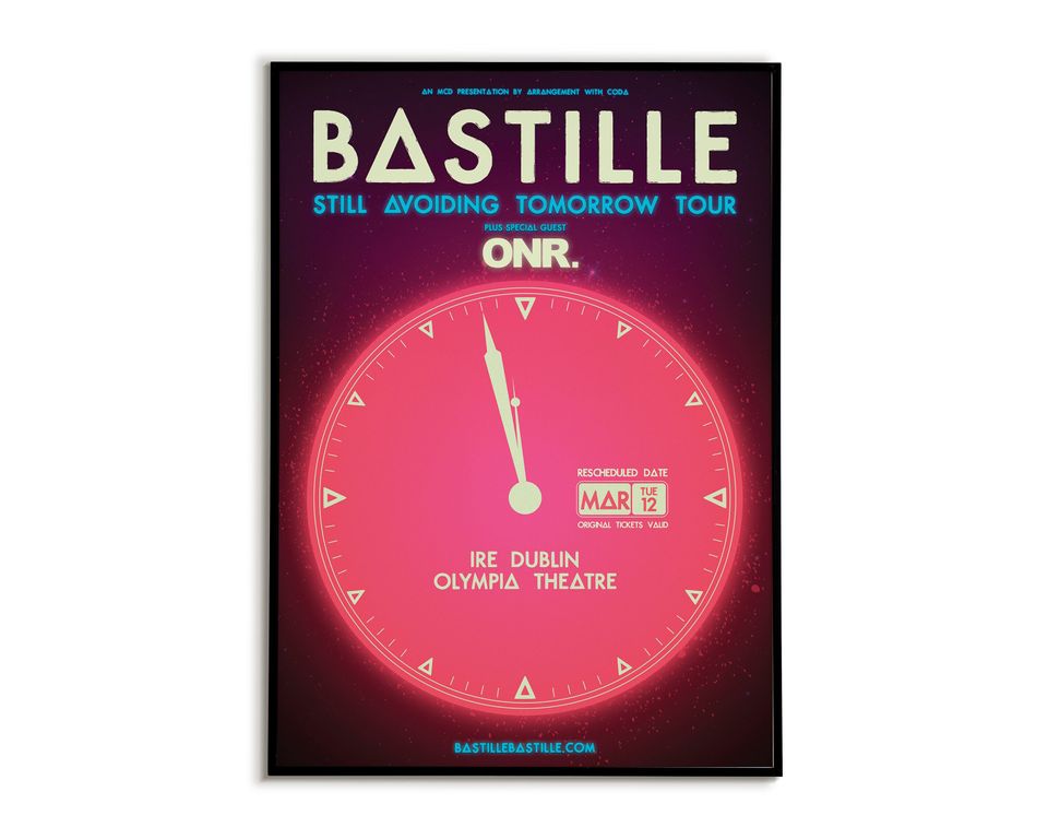 Bastille poster, Bastille's Still Avoiding Tomorrow Tour print, Music wall decor, Indie lover art