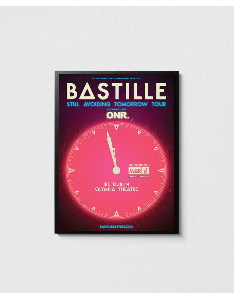 Bastille poster, Bastille's Still Avoiding Tomorrow Tour print, Music wall decor, Indie lover art