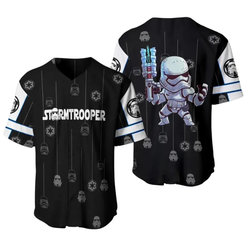Star Wars Stormtrooper Black White Patterns Disney 3D Baseball Jersey Shirt