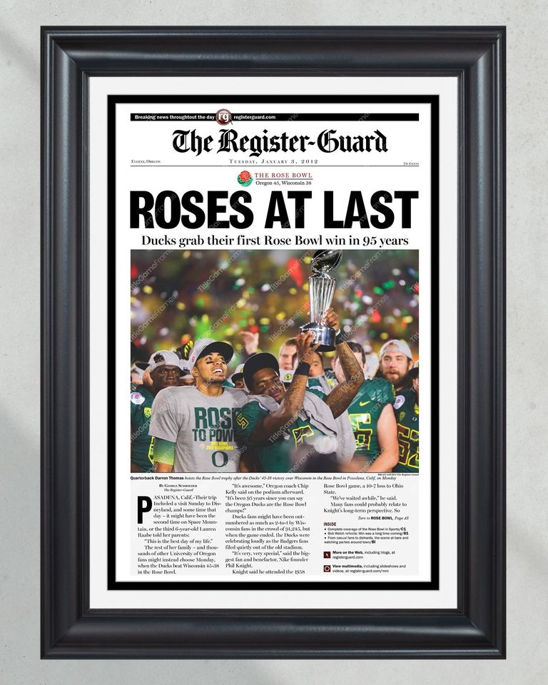 2012 Oreg ducks Rose Bowl Victory 'Roses at Last' (No Framed) Poster