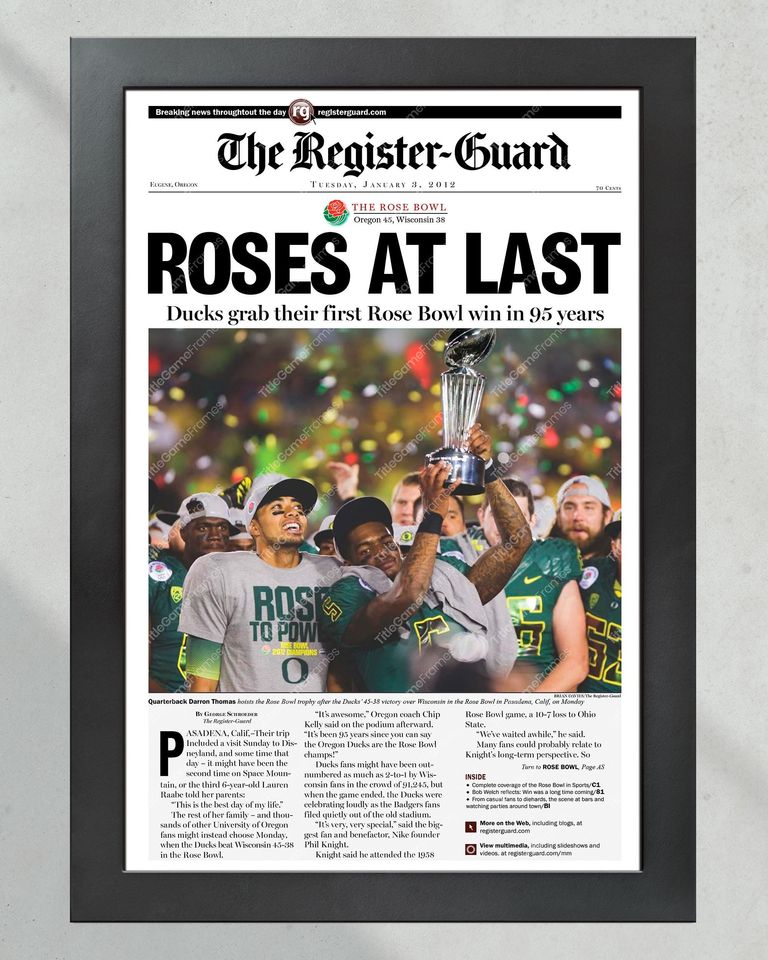 2012 Oreg ducks Rose Bowl Victory 'Roses at Last' (No Framed) Poster