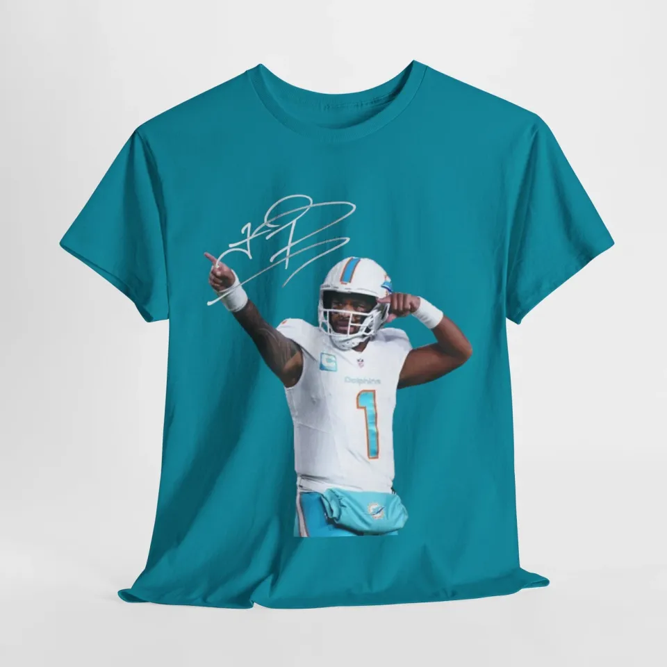 Miami Tua Tagovailoa Autograph Print T-Shirt, Game Day Football T-Shirt