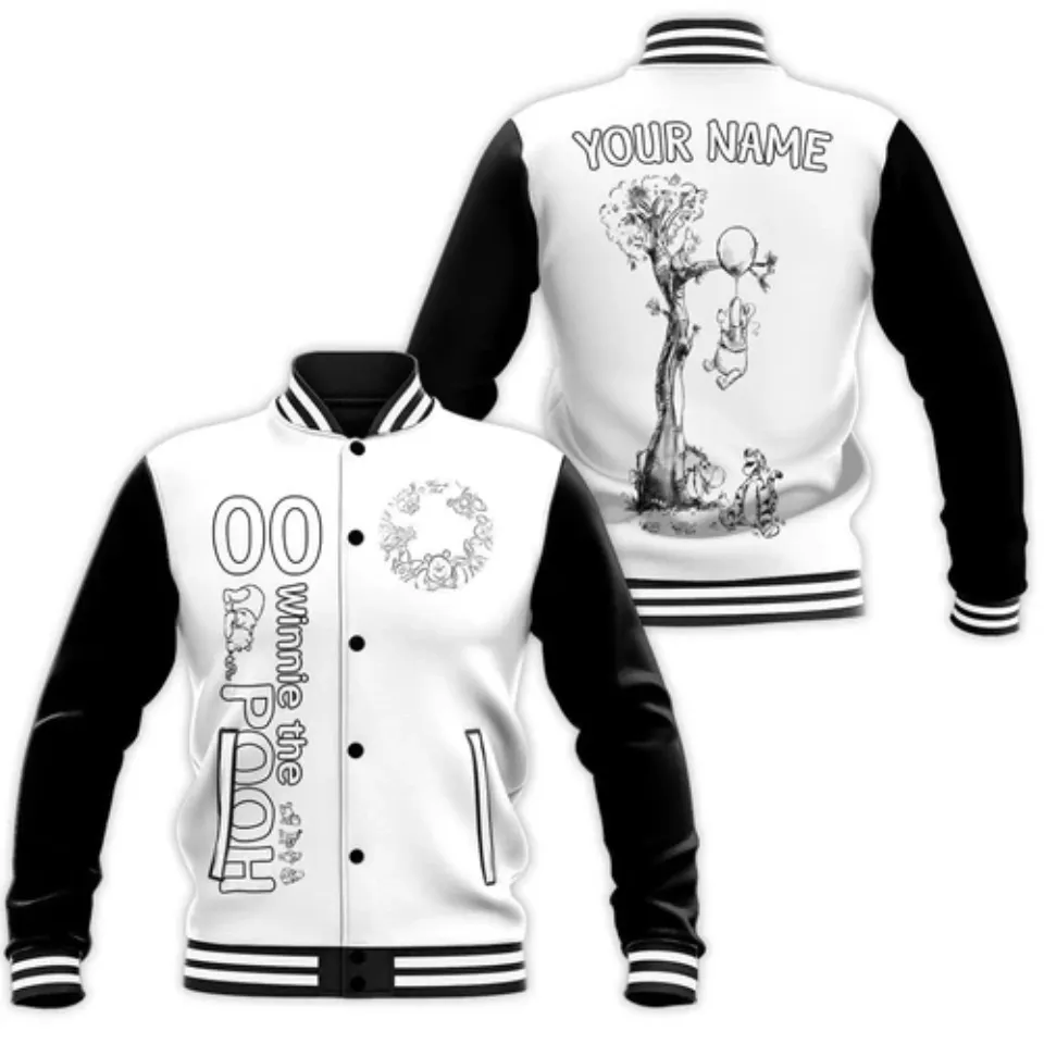 Winnie The Pooh Baseball Jacket, Winnie The Pooh Jacket, Pooh Baseball Jacket