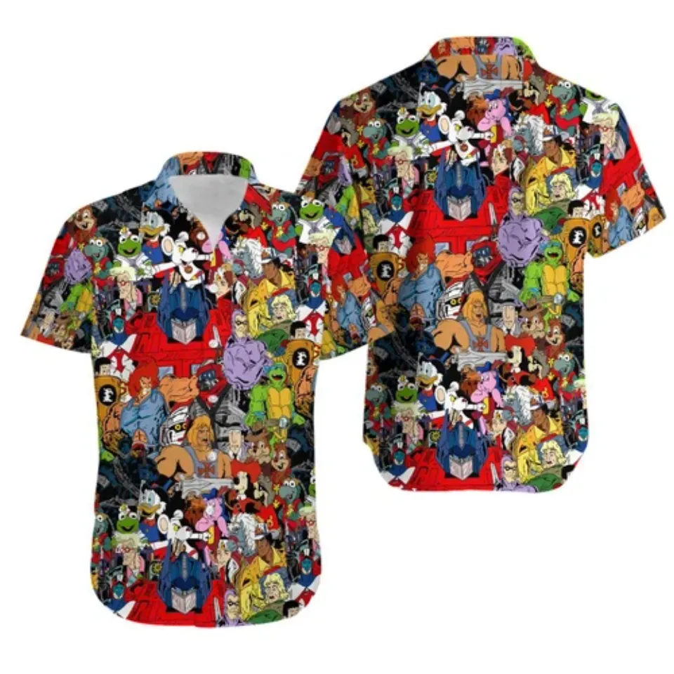 80s Cartoon Colorful Hawaiian Shirt
