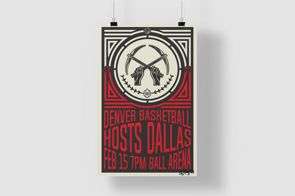 Nuggets vs Mavericks Game Day Poster