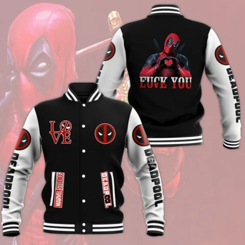 Deadpool Love You Fvck You Gift For Deadpool Lovers Baseball Jacket