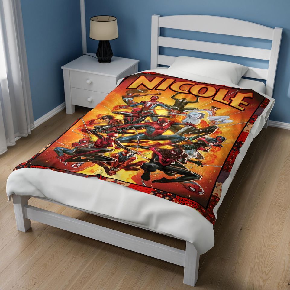 Personalized Spiderman Blanket/Spider Man Fleece Blanket/Spiderman Birthday Gift/Spider Man Across The Spiderverse/Blanket Quilt