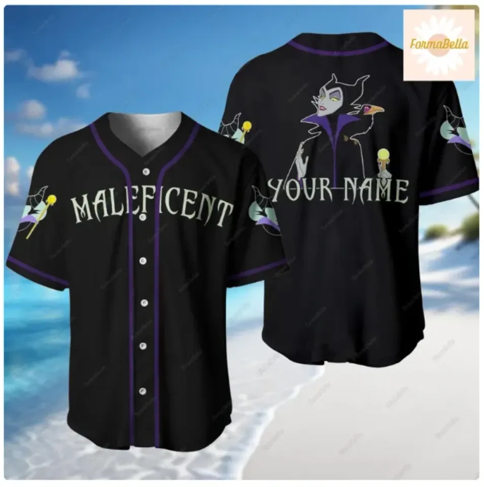 Halloween Custom Maleficent Baseball Jersey Shirt