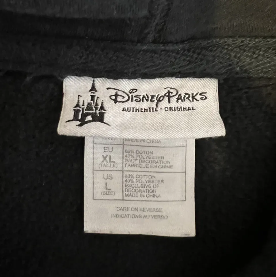 Disney Parks Womens L Hoodie Minnie Mouse 3-D Graphic Black Pullover Sweatshirt