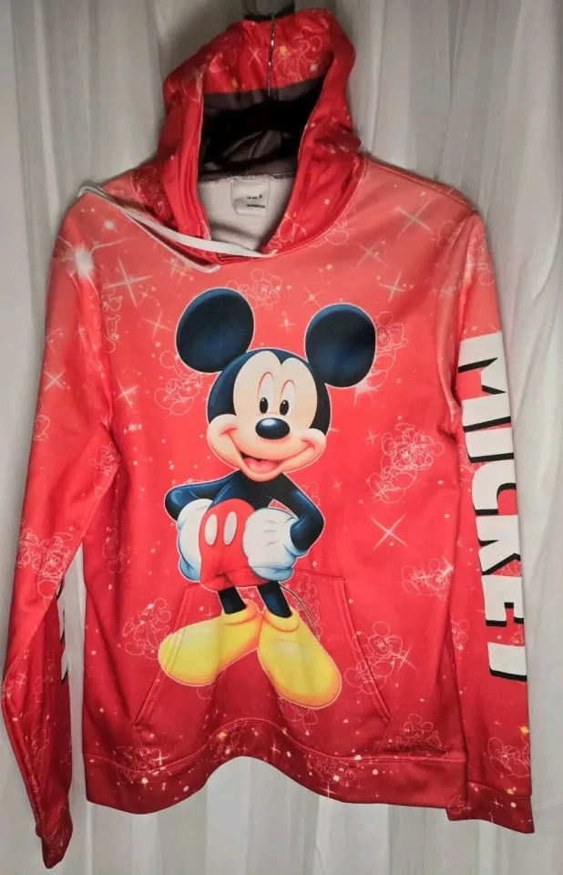 Mickey Mouse Pull Over 3D HOODIE  All Over Print Unisex Size Small.  MSRP  $50